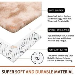 Tapis De Salon Shaggy 80 X 160 Cm Kaki Clair Salon, Tapis De Sol Antid¨¦rapant Ultra Doux, Tapis De Sol Int¨¦rieur Moderne En Peluche Pour Dortoir Universitaire -ATMOSPHERA || VIDAXL || Safavieh Soldes 51204137 4