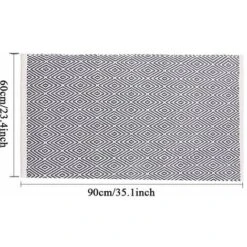 Tapis Couloir Tapis En Coton 60x130cm Tapis Cuisine Tapis R¨¦versible Lavable En Machine Tapis D'int¨¦rieur En Coton Tiss¨¦ ¨¤ La Main Pour Salon, Chambre, Salle De Lavage, Entr¨¦e -ATMOSPHERA || VIDAXL || Safavieh Soldes 51204147 3