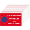 Planche De 32 Autocollants Stationnement Interdit - Papier Autocollant Dissuasif Rectangulaire STATIONNEMENT INTERDIT SUR CET EMPLACEMENT. Stickers Interdit De Stationner -