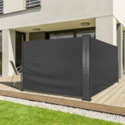 Double Paravent Brise Vue Occultant Rétractable - 6 X 1,60 M Noir -ATMOSPHERA || VIDAXL || Safavieh Soldes 51760701 3