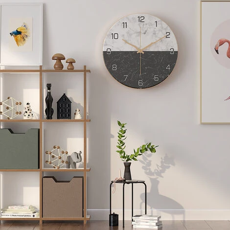 Horloge Murale En Métal Design Moderne Très Silencieuse Non-Tic-tac Pour Décoration Salon/Cuisine/Bureau 30 Cm 4 Horloge Murale En Métal Design Moderne Très Silencieuse Non-Tic-tac Pour Décoration Salon/Cuisine/Bureau 30 Cm – Image 2