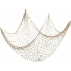 Filet De Pêche Décoratif Beige Filet De Poisson Nautique Filet De Coton Accessoires Pour La Maison Style Méditerranéen Tenture Murale Décor Pour Plage Pirate Sirène Fête Salon Salle De Bain 2x1.5m，Fon