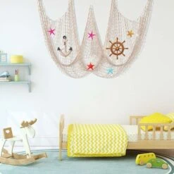 Filet De Pêche Décoratif Beige Filet De Poisson Nautique Filet De Coton Accessoires Pour La Maison Style Méditerranéen Tenture Murale Décor Pour Plage Pirate Sirène Fête Salon Salle De Bain 2x1.5m，Fon -ATMOSPHERA || VIDAXL || Safavieh Soldes 52055543 3