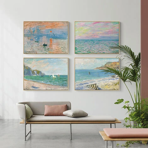 Painting Impression Sur Toile, Impression Sunrise Peinture Murale D'art, 3X Moderne Paysage Giclée Art Tableaux Photo Sur Toile, Image Encadrée Décoration Pour La Salon, Cadeau 21x30cm(without Frame) 4 Painting Impression Sur Toile, Impression Sunrise Peinture Murale D'art, 3X Moderne Paysage Giclée Art Tableaux Photo Sur Toile, Image Encadrée Décoration Pour La Salon, Cadeau 21x30cm(without Frame) – Image 2