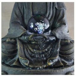 Fontaine Feng Shui Grand Bouddha Méditation - D 21 X H 30 Cm - Polyrésine - Livraison Gratuite -ATMOSPHERA || VIDAXL || Safavieh Soldes 52508092 5