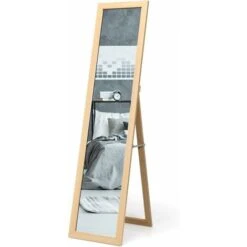 GOPLUS Miroir 2 En 1 Mural Sur Pied, HD Miroir Avec Cadre De Style Moderne, Psyche 147 X 29 CM, Sur Toute La Longueur, Ideale Pour Votre Vestibule Ou Chambre A Coucher (Naturel) -ATMOSPHERA || VIDAXL || Safavieh Soldes 52730320 2