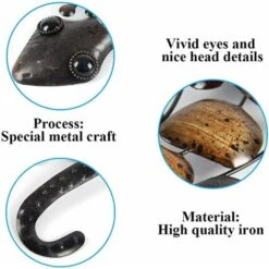 Métal Gecko Décoration Murale Extérieure Lézard Jardin Art Décorations Suspendues Pour Patio Ou Clôture, 15 Pouces De Long -ATMOSPHERA || VIDAXL || Safavieh Soldes 52739670 3