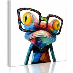 50 X 50cm Multicolor Animal Grand Format Impression Sur Toile Bois Châssis Wall Art (50X50cm Grenouille)，Starlight