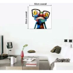 50 X 50cm Multicolor Animal Grand Format Impression Sur Toile Bois Châssis Wall Art (50X50cm Grenouille)，Starlight -ATMOSPHERA || VIDAXL || Safavieh Soldes 52873000 3