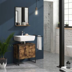 Miroir Mural „Fyrk“ Vieux Bois/Noir Vicco -ATMOSPHERA || VIDAXL || Safavieh Soldes 52940802 3