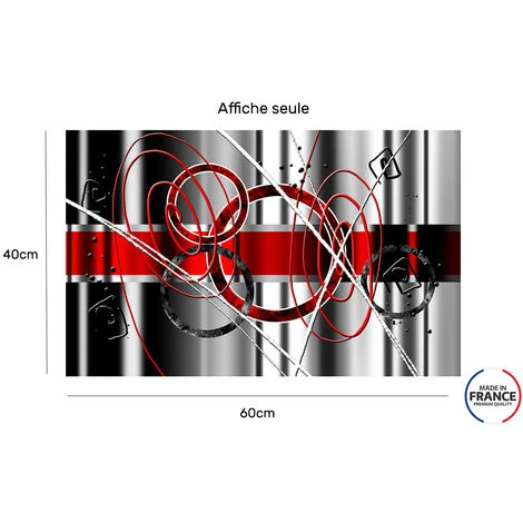 Affiche Abstrait Rouge Variation - 60x40cm - Made In France 3 Affiche Abstrait Rouge Variation - 60x40cm - Made In France – Image 2
