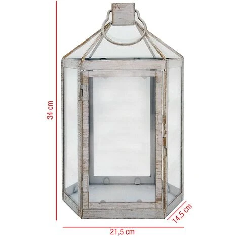 Rebecca Mobili Grande Lanterne Bougeoir Shabby En Métal Et PVC Blanc Pour L'intérieur Et L'extérieur 5 Rebecca Mobili Grande Lanterne Bougeoir Shabby En Métal Et PVC Blanc Pour L'intérieur Et L'extérieur – Image 3