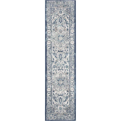Tapis D'intérieur Traditionnel Tissé à La Puissance, Collection Brentwood, BNT851, En Gris Clair & Bleu, 61 X 244 Cm Par SAFAVIEH 3 Tapis D'intérieur Traditionnel Tissé à La Puissance, Collection Brentwood, BNT851, En Gris Clair & Bleu, 61 X 244 Cm Par SAFAVIEH