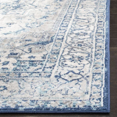 Tapis D'intérieur Traditionnel Tissé à La Puissance, Collection Brentwood, BNT851, En Gris Clair & Bleu, 61 X 244 Cm Par SAFAVIEH 5 Tapis D'intérieur Traditionnel Tissé à La Puissance, Collection Brentwood, BNT851, En Gris Clair & Bleu, 61 X 244 Cm Par SAFAVIEH – Image 3