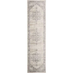 Tapis D'intérieur Traditionnel Tissé à La Puissance, Collection Brentwood, BNT865, En Crème & Gris, 61 X 244 Cm Par SAFAVIEH