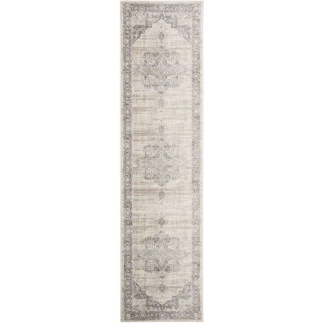 Tapis D'intérieur Traditionnel Tissé à La Puissance, Collection Brentwood, BNT865, En Crème & Gris, 61 X 244 Cm Par SAFAVIEH 3 Tapis D'intérieur Traditionnel Tissé à La Puissance, Collection Brentwood, BNT865, En Crème & Gris, 61 X 244 Cm Par SAFAVIEH