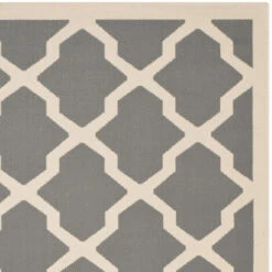 Tapis D'intérieur/extérieur Treillis Tissé à La Puissance, Collection Cour, CY6903, En Gris Anthracite & Beige, 69 X 244 Cm Par SAFAVIEH -ATMOSPHERA || VIDAXL || Safavieh Soldes 53862109 2