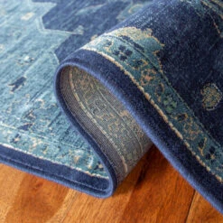 Tapis D'intérieur Traditionnel Tissé à La Puissance, Collection Vintage, VTG873, En Bleu Marine & Bleu Canard, 99 X 140 Cm Par SAFAVIEH -ATMOSPHERA || VIDAXL || Safavieh Soldes 53864441 4