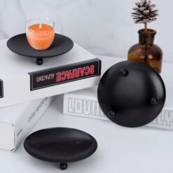 Bougeoirs Détenteur, Chandelier Vintage En Fer Forge Plateau Retro Candélabres, Support De Bougie De Pilier Decoration De Table Pour LED Et Cire, Spa, Mariages, Fête, Noël, Halloween (4 Pièces) -ATMOSPHERA || VIDAXL || Safavieh Soldes 55147310 4