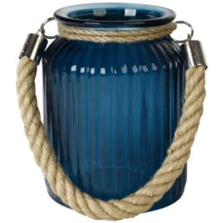 Photophore Avec Corde Indigo