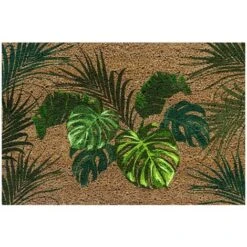 Paillasson Coco Imprime Feuilles Tropicales