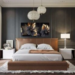 Lot De 3 Affiches Sur Toile - Motif : Feuille De Plantes - Noir - Impression Moderne - Décoration Murale - Peinture Murale 30x40cm-Triomphe -ATMOSPHERA || VIDAXL || Safavieh Soldes 55632306 3