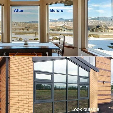 Film Miroir Fenêtre Sans Tain Anti Chaleur Anti-Regard Contrôle De La Température Protection De La Vie Privée Film Adhésif Réfléchissant Pour Fenêtre Maison Bureau Magasin(40cmX4m,Argent) 4 Film Miroir Fenêtre Sans Tain Anti Chaleur Anti-Regard Contrôle De La Température Protection De La Vie Privée Film Adhésif Réfléchissant Pour Fenêtre Maison Bureau Magasin(40cmX4m,Argent) – Image 2