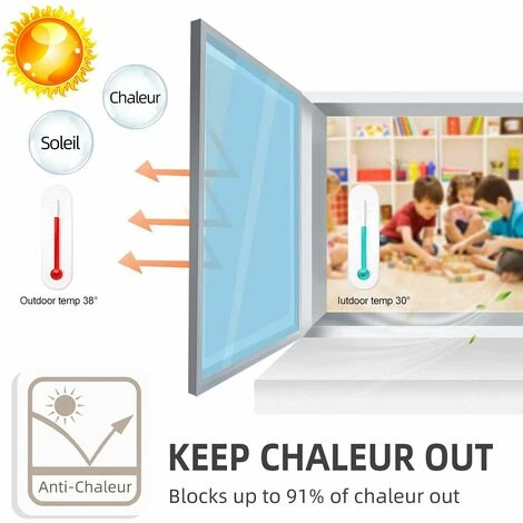 Film Miroir Fenêtre Sans Tain Anti Chaleur Anti-Regard Contrôle De La Température Protection De La Vie Privée Film Adhésif Réfléchissant Pour Fenêtre Maison Bureau Magasin(40cmX4m,Argent) 6 Film Miroir Fenêtre Sans Tain Anti Chaleur Anti-Regard Contrôle De La Température Protection De La Vie Privée Film Adhésif Réfléchissant Pour Fenêtre Maison Bureau Magasin(40cmX4m,Argent) – Image 4