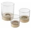 Set De 3 Photophores En Verre Et Support En Bois - SILUMEN -ATMOSPHERA || VIDAXL || Safavieh Soldes 56328226 1