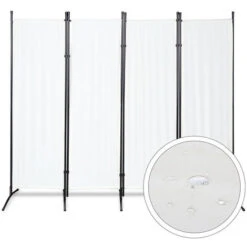 Randaco Paravent Paravents Balcon Séparation De Pièce Plusieurs Choix Cloison Outdoor Paroi Pare-vue 4 Pièces Beige