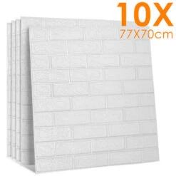 Randaco 3D Imperméable à L'eau Carreaux De Mur De Briques 70x77cm Autocollants Panneau De Mousse Auto-adhésif (10pcs Ensemble )
