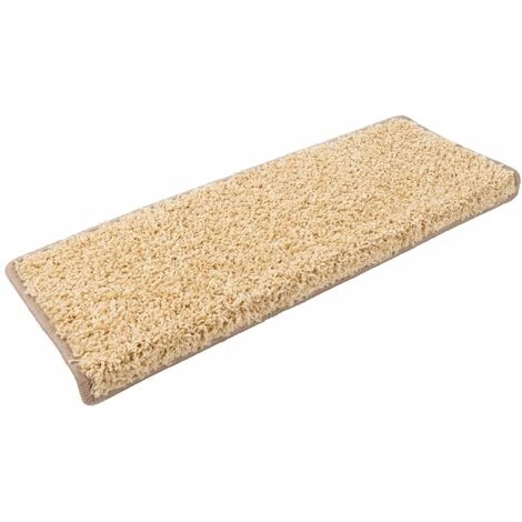 Tapis D'escalier Shaggy Barcelona Beige Rectangulaire 23,5 X 65 Cm 3 Tapis D'escalier Shaggy Barcelona Beige Rectangulaire 23,5 X 65 Cm
