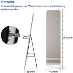 Meykoers Miroir Sur Pied Ou Mural 160 X 40 Cm - Miroir Rectangulaire Vestiaire Miroir Pleine Longueur - Chrome -ATMOSPHERA || VIDAXL || Safavieh Soldes 56494758 5