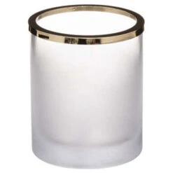 ATMOSPHERA Photophore Déco En Verre Givré Artif 12cm Blanc