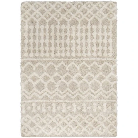SURYA Tapis De Salon à Poils Longs Et Doux Shaggy Bohème Ivoire Et Beige 160x220 Cm 4 SURYA Tapis De Salon à Poils Longs Et Doux Shaggy Bohème Ivoire Et Beige 160x220 Cm – Image 2
