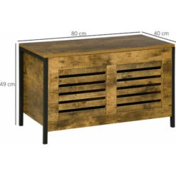 HOMCOM Coffre De Rangement Design Industriel Châssis Acier Noir Panneaux Particules Aspect Vieux Bois 9 HOMCOM Coffre De Rangement Design Industriel Châssis Acier Noir Panneaux Particules Aspect Vieux Bois -ATMOSPHERA || VIDAXL || Safavieh Soldes 57600890 3