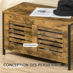 HOMCOM Coffre De Rangement Design Industriel Châssis Acier Noir Panneaux Particules Aspect Vieux Bois 10 HOMCOM Coffre De Rangement Design Industriel Châssis Acier Noir Panneaux Particules Aspect Vieux Bois -ATMOSPHERA || VIDAXL || Safavieh Soldes 57600890 4