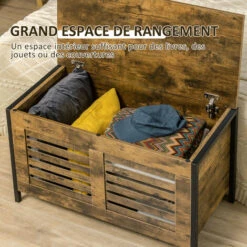 HOMCOM Coffre De Rangement Design Industriel Châssis Acier Noir Panneaux Particules Aspect Vieux Bois 11 HOMCOM Coffre De Rangement Design Industriel Châssis Acier Noir Panneaux Particules Aspect Vieux Bois -ATMOSPHERA || VIDAXL || Safavieh Soldes 57600890 5