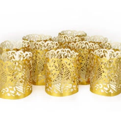 Lot De 12 Photophores électroniques à LED En Papier Creux Pour Bougies Votives, Mariage, Anniversaire, Fête Prénatale, Doré，T-Audace -ATMOSPHERA || VIDAXL || Safavieh Soldes 57779508 4