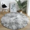 Tapis Shaggy De Ronde Gris 160cm Fibre De Polypropylène Souple Tapis De Salon Longues Pile Tapis De Sol D'intérieur Modelée Décor -ATMOSPHERA || VIDAXL || Safavieh Soldes 58078631 1