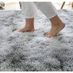 Tapis Shaggy De Ronde Gris 160cm Fibre De Polypropylène Souple Tapis De Salon Longues Pile Tapis De Sol D'intérieur Modelée Décor -ATMOSPHERA || VIDAXL || Safavieh Soldes 58078631 3