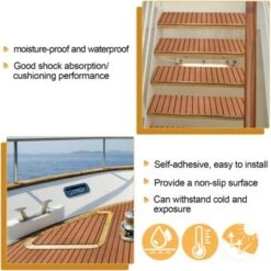 TolleTour Tapis De Sol Tapis De Pont En Mousse EVA Teck Yacht Tapis De Sol Auto-Adhésif Marron 240x90cm -ATMOSPHERA || VIDAXL || Safavieh Soldes 58750437 4