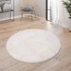 Paco Home Tapis, Tapis À Poils Ras Doux Pour Salon, Doux, Lavable, Beige 80 Cm Rond -ATMOSPHERA || VIDAXL || Safavieh Soldes 58966649 1