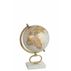 GLOBE SUR PIED MARBRE BLANC / METAL OR MEDIUM 36 Cm -ATMOSPHERA || VIDAXL || Safavieh Soldes 59391743 4