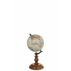 GLOBE SUR PIED BOIS BLANC / NATUREL 28 Cm -ATMOSPHERA || VIDAXL || Safavieh Soldes 59391746 2