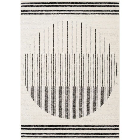 SURYA Tapis De Salon à Poils Courts Et Doux Scandinave Hygge Blanc Et Noir 130x170 Cm 4 SURYA Tapis De Salon à Poils Courts Et Doux Scandinave Hygge Blanc Et Noir 130x170 Cm – Image 2