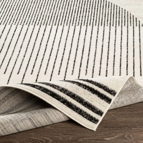 SURYA Tapis De Salon à Poils Courts Et Doux Scandinave Hygge Blanc Et Noir 130x170 Cm 6 SURYA Tapis De Salon à Poils Courts Et Doux Scandinave Hygge Blanc Et Noir 130x170 Cm – Image 4