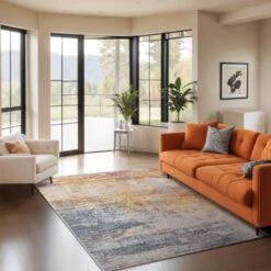 SURYA Tapis De Salon à Poils Courts Et Doux Abstrait Moderne Multicolore 160x213 Cm