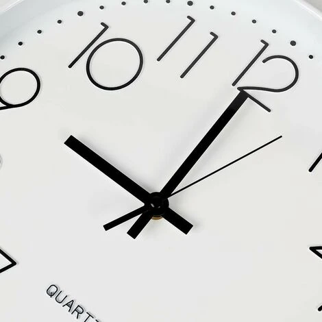 DENUOTOP Pendules Murales Horloge Murale Silencieuse à Quartz Moderne De 12 Pouces Avec Horloges Murales En Chiffres Arabes Sans Cocher Décoration D'accessoires Pour La Maison (blanc) 6 DENUOTOP Pendules Murales Horloge Murale Silencieuse à Quartz Moderne De 12 Pouces Avec Horloges Murales En Chiffres Arabes Sans Cocher Décoration D'accessoires Pour La Maison (blanc) – Image 4
