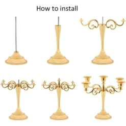 DENUOTOP Candélabres Bougeoir Bougeoir à 5 Bras Bougeoir Bougeoir Comme Décoration De Table Pour Noël Et Thanksgiving (argent) -ATMOSPHERA || VIDAXL || Safavieh Soldes 60005343 3